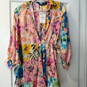 Zara Multicolor Floral Blouse